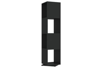 Roterande hylla svart 34,5x34,5x147,5 cm spånskiva