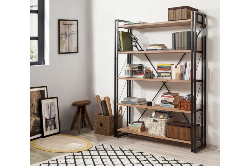 Sapphira Bokhylla - Trä/Svart - Förvaring - Hylla - Bokhylla