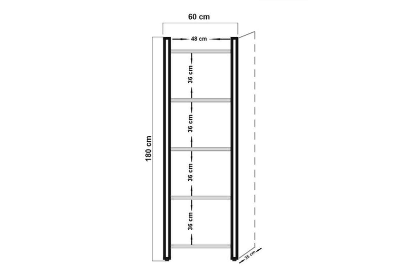 Sapphira Bokhylla - Trä/Svart - Förvaring - Hylla - Bokhylla