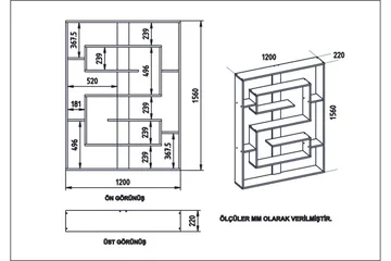 Schmand Bokhylla 120 cm - Svart|Ek - Förvaring - Hylla - Bokhylla