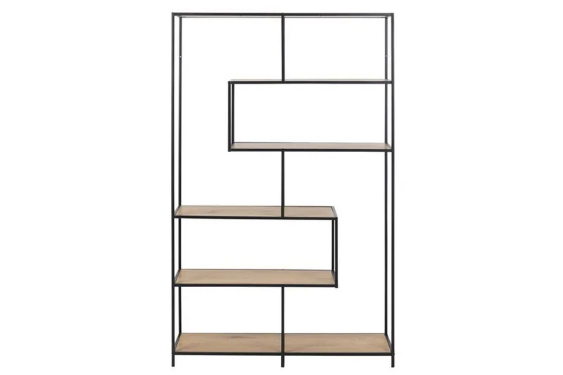 Seaford Hylla 114x35x185 cm Ek/Svart, undefined