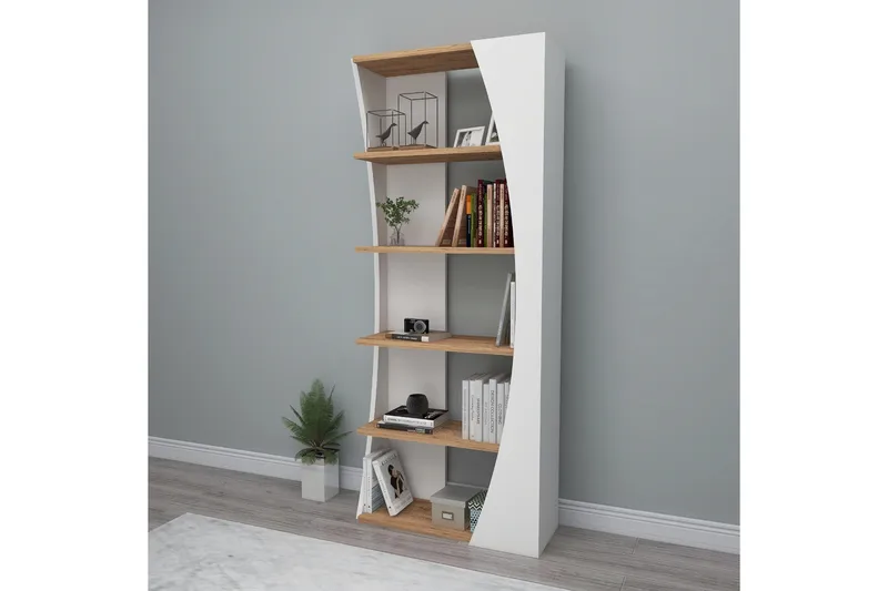Selge Bokhylla 63,6 cm i Ek - Vit - Förvaring - Hylla - Bokhylla