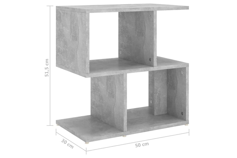 Sidoskåp Betonggrå 50x30x51,5 cm spånskiva - Betonggrå - Förvaring - Hylla - Bokhylla
