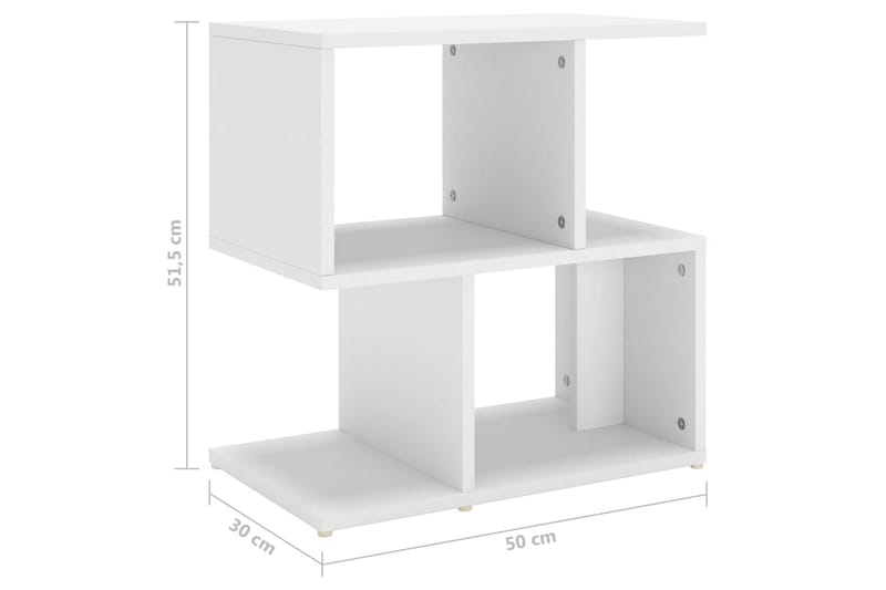 Sidoskåp Vit 50x30x51,5 cm spånskiva - Vit - Förvaring - Hylla - Bokhylla