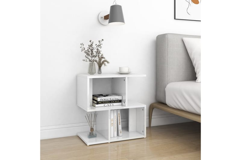 Sidoskåp Vit högglans 50x30x51,5 cm spånskiva - Vit högglans - Förvaring - Hylla - Bokhylla