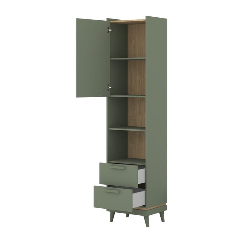 Bokhylla Skandinavisk 1 Dörr 2 Lådor - Förvaring - Hylla - Bokhylla