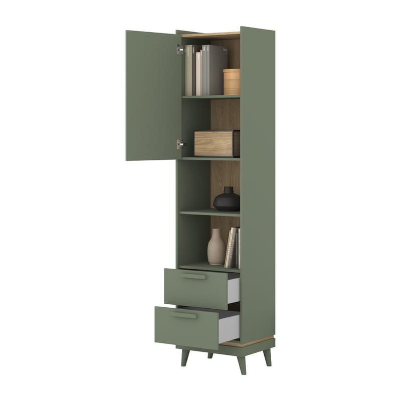 Bokhylla Skandinavisk 1 Dörr 2 Lådor - Förvaring - Hylla - Bokhylla