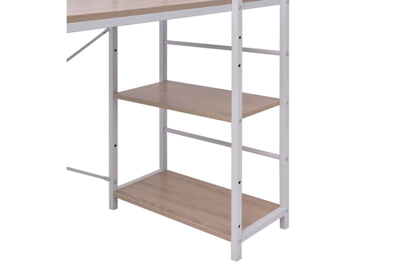 Skrivbord med bokhylla 4 hyllor ek - Brun - Förvaring - Hylla - Bokhylla