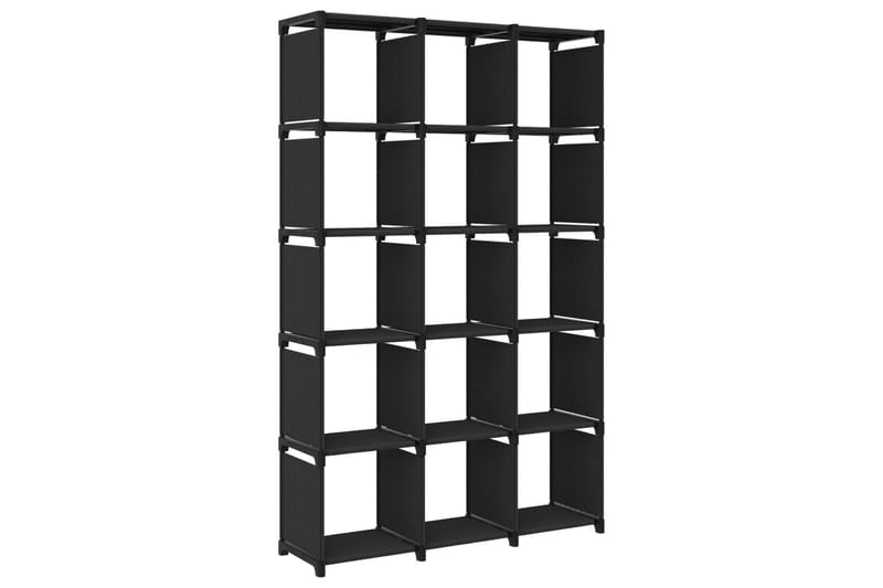 Stående hylla med 15 kuber 103x30x175,5 cm tyg - Svart - Förvaring - Hylla - Bokhylla