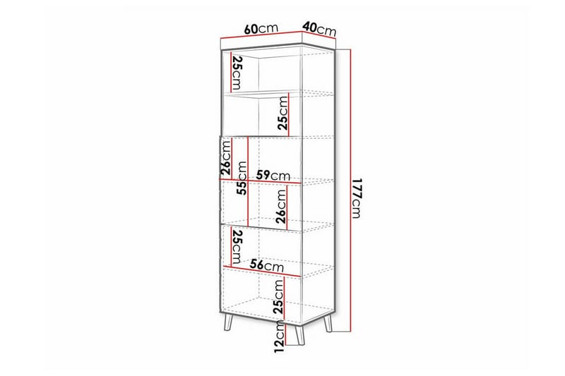 Strontian Bokhylla 60x40 cm Scandinavian Choice Graphite - Förvaring - Hylla - Bokhylla