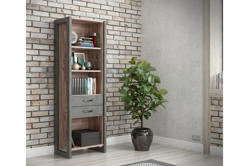 Strumica Bokhylla 43x68 cm - Brun/Grå - Förvaring - Hylla - Bokhylla