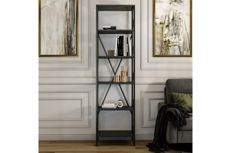 Bokhylla Suadiye Bokhylla 50 cm Antracit,Svart - Förvaring - Hylla - Bokhylla