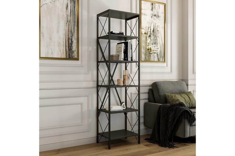 Bokhylla Suadiye Bokhylla 50 cm Antracit,Svart - Förvaring - Hylla - Bokhylla