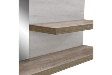 Talebi Vägghylla med Spegel 25x213 cm - Brun/Vit - Förvaring - Hylla - Vägghylla