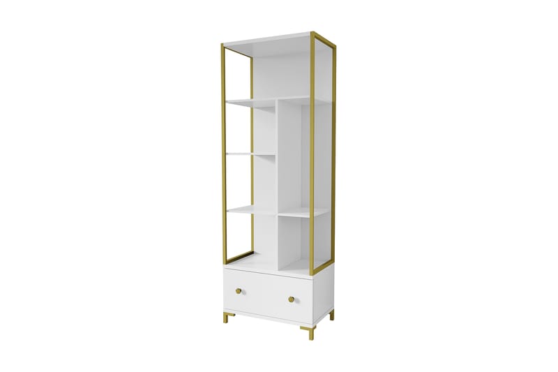 Tavish Bokhylla 42x70 cm - Vit/Guld - Förvaring - Hylla - Bokhylla