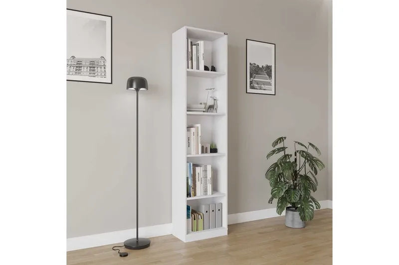 Bokhylla Ticoman Vit - Vit - Förvaring - Hylla - Bokhylla