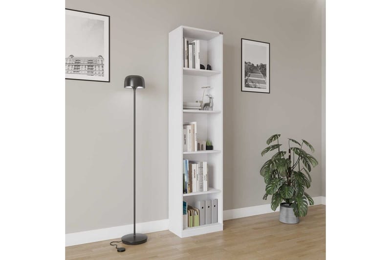 Bokhylla Ticoman Vit - Vit - Förvaring - Hylla - Bokhylla