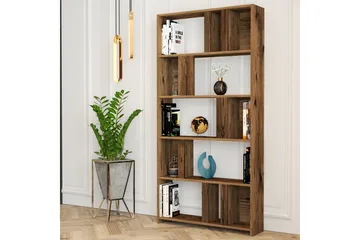 Timiza Bokhylla 90 cm med 5 Hyllor i Valnöt - Brun - Förvaring - Hylla - Bokhylla