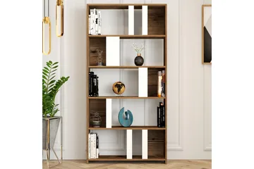 Timiza Bokhylla 90 cm med 5 Hyllor i Valnöt - Valnötsbrun - Förvaring - Hylla - Bokhylla