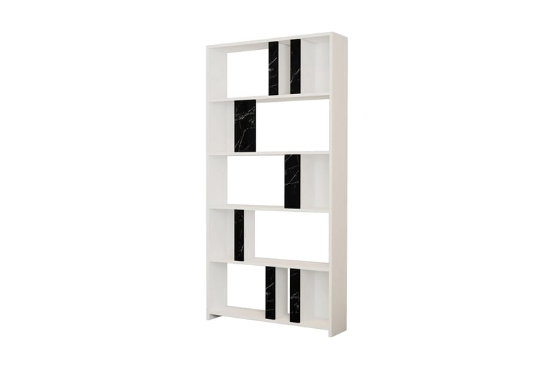 Timiza Bokhylla 90x20 cm 5 Hyllor - Vit/Svart - Förvaring - Hylla - Bokhylla