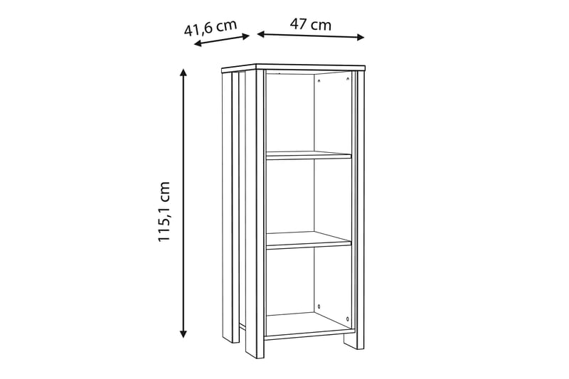 Torelles Bokhylla 47x115 cm - Mörkbrun - Bokhylla