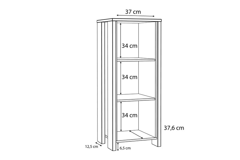 Torelles Bokhylla 47x115 cm - Mörkbrun - Bokhylla