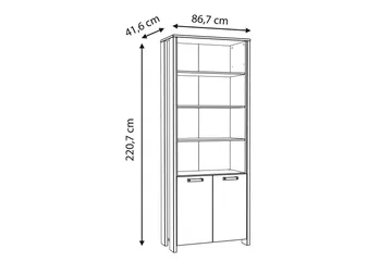 Torelles Bokhylla 87x220 cm - Brun/Grå - Förvaring - Hylla - Bokhylla