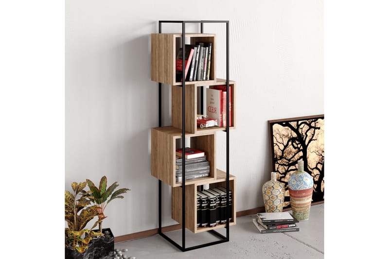 Tosches Bokhylla 52 cm - Valnöt|Svart - Förvaring - Hylla - Bokhylla