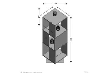 Tower Vridbar Bokhylla 34 cm i Trä - Grå - Förvaring - Hylla - Bokhylla