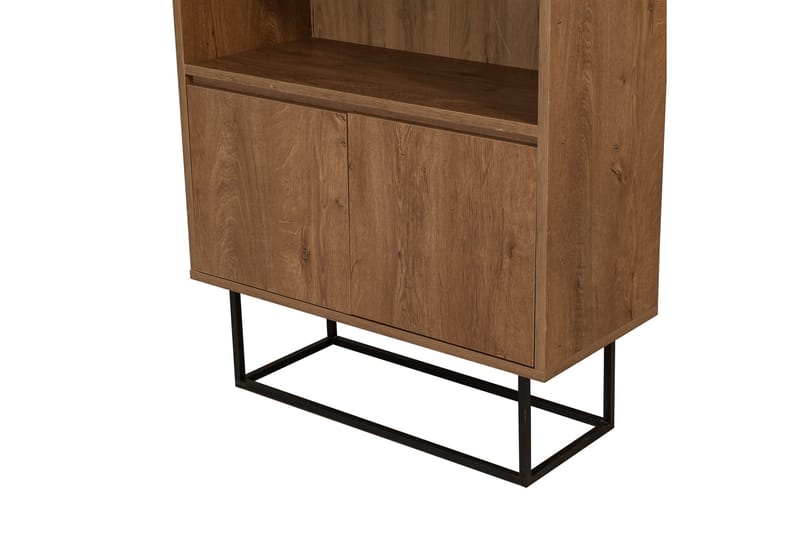 Vernavola Bokhylla 80x36 cm 3 Hyllor - Mörkbrun/Svart - Förvaring - Hylla - Bokhylla