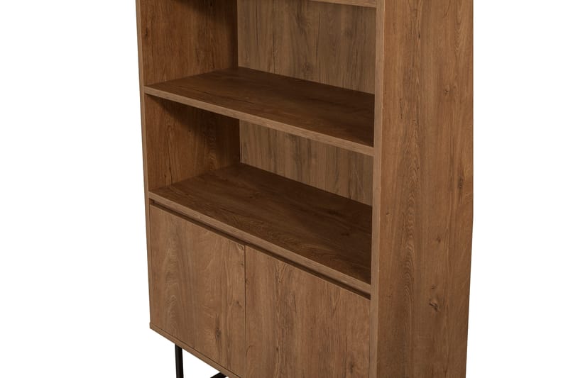 Vernavola Bokhylla 80x36 cm 3 Hyllor - Mörkbrun/Svart - Förvaring - Hylla - Bokhylla