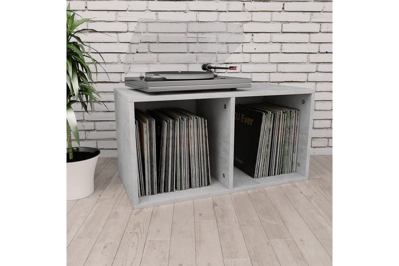 Vinylhylla betonggrå 71x34x36 cm spånskiva - Grå - Bokhylla