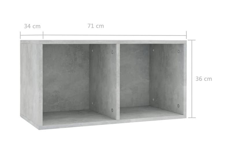 Vinylhylla betonggrå 71x34x36 cm spånskiva - Grå - Förvaring - Hylla - Bokhylla