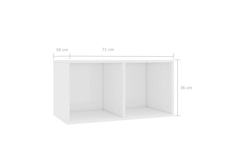 Vinylhylla högglans vit 71x34x36 cm spånskiva - Vit - Förvaring - Hylla - Bokhylla