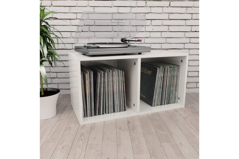 Vinylhylla högglans vit 71x34x36 cm spånskiva - Vit - Förvaring - Hylla - Bokhylla