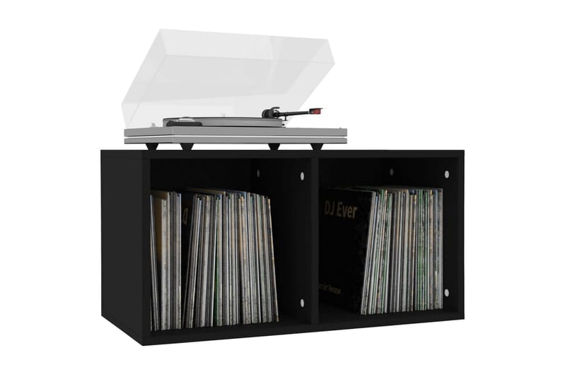 Vinylhylla svart 71x34x36 cm spånskiva - Svart - Förvaring - Hylla - Bokhylla