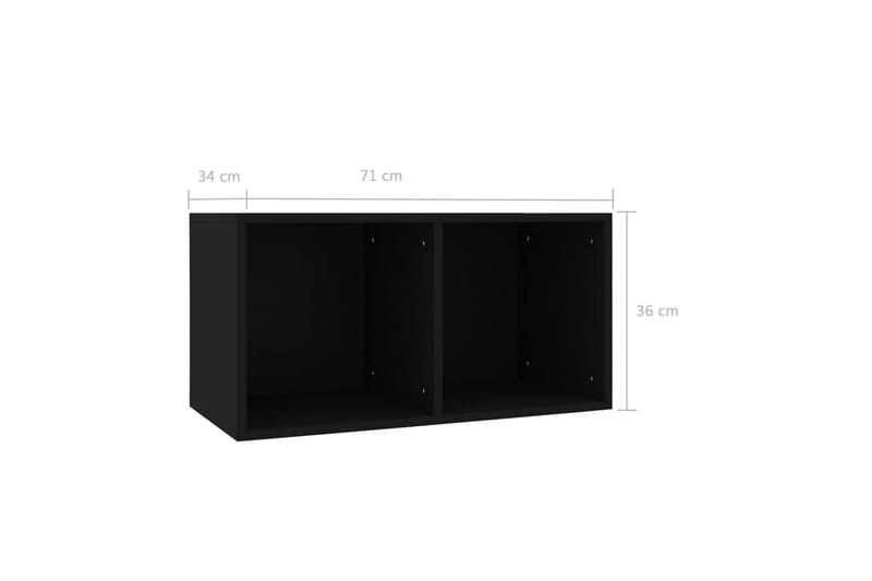 Vinylhylla svart 71x34x36 cm spånskiva - Svart - Förvaring - Hylla - Bokhylla