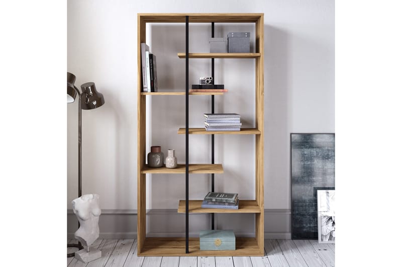 Zallar Bokhylla 90 cm - Valnöt|Svart - Förvaring - Hylla - Bokhylla