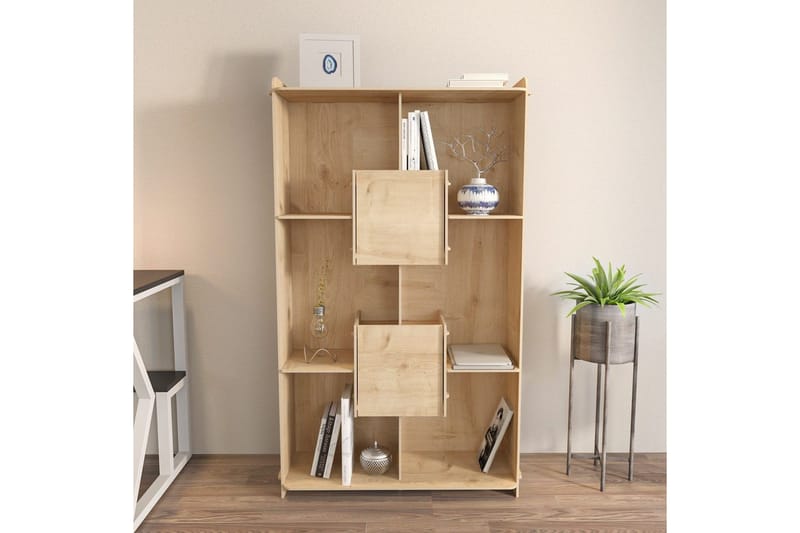 Bokhylla Pana Ek - Mediumfärgat trä - Förvaring - Hylla - Bokhylla