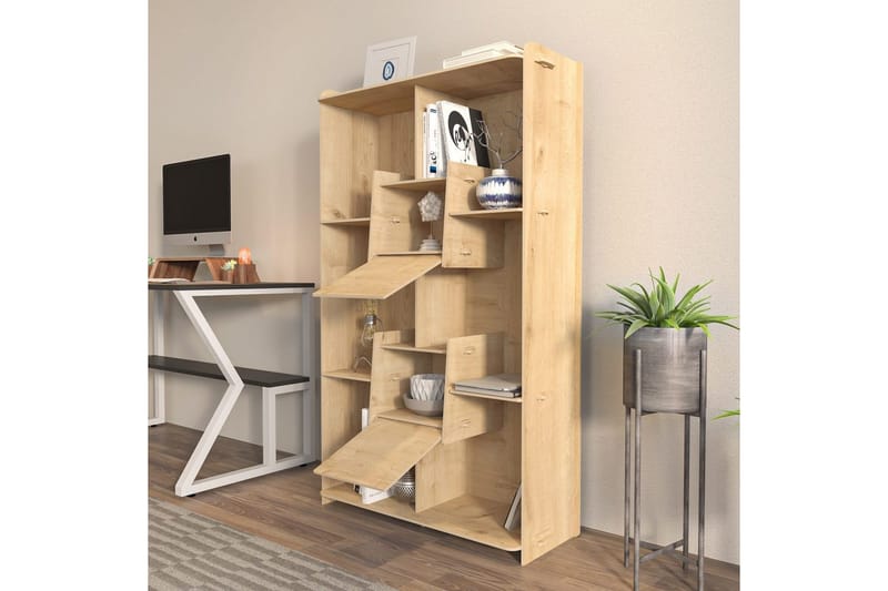 Bokhylla Pana Ek - Mediumfärgat trä - Förvaring - Hylla - Bokhylla