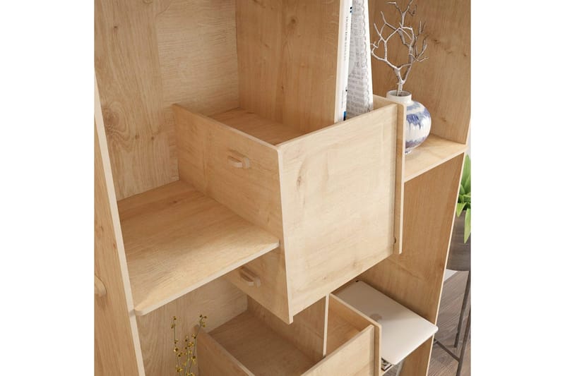 Bokhylla Pana Ek - Mediumfärgat trä - Förvaring - Hylla - Bokhylla