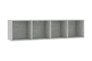 Bokhylla/TV-bänk betonggrå 143x30x36 cm
