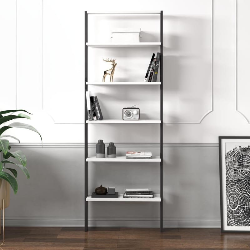 Branik Bokhylla 61x180x25 cm - Antracit och vit - Förvaring - Hylla - Bokhylla