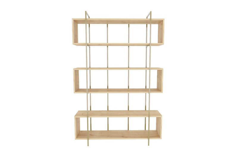Bruti Bokhylla 120 cm - Ljusbrun/Guld - Förvaring - Hylla - Bokhylla