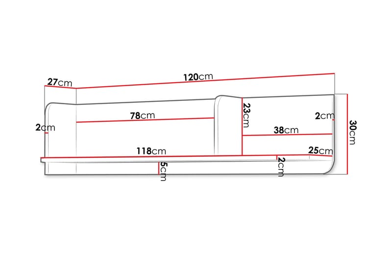 Buhan Vägghylla 120 cm - Beige - Förvaring - Hylla - Vägghylla