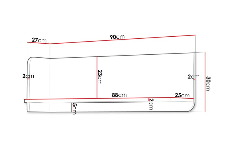 Buhan Vägghylla 90 cm - Beige - Förvaring - Hylla - Vägghylla