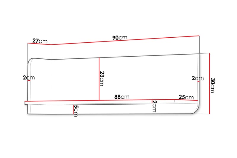 Buhan Vägghylla 90 cm - Beige - Förvaring - Hylla - Vägghylla