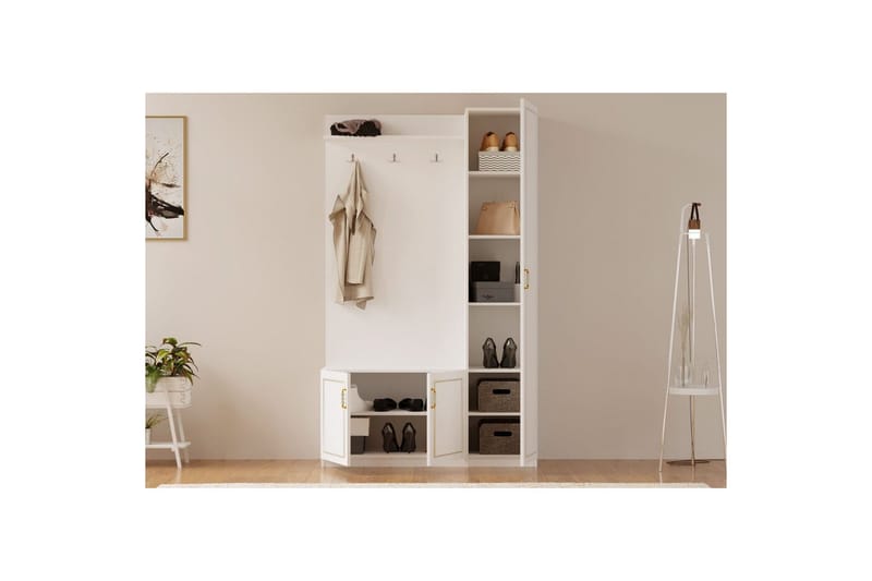 Caeton Hyllsystem 200 cm - Matt Vit - Förvaring - Skåp - Förvaringsskåp