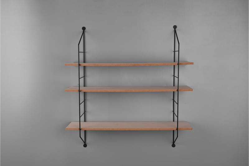 Clara Vägghylla 60x62x14,5 cm Svart/Trä - Svart/Trä - Förvaring - Hylla - Vägghylla