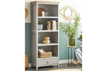 Clio Bokhylla med 4 Hyllor 72 cm i Målat Trä - Ljusgrå - Förvaring - Hylla - Bokhylla